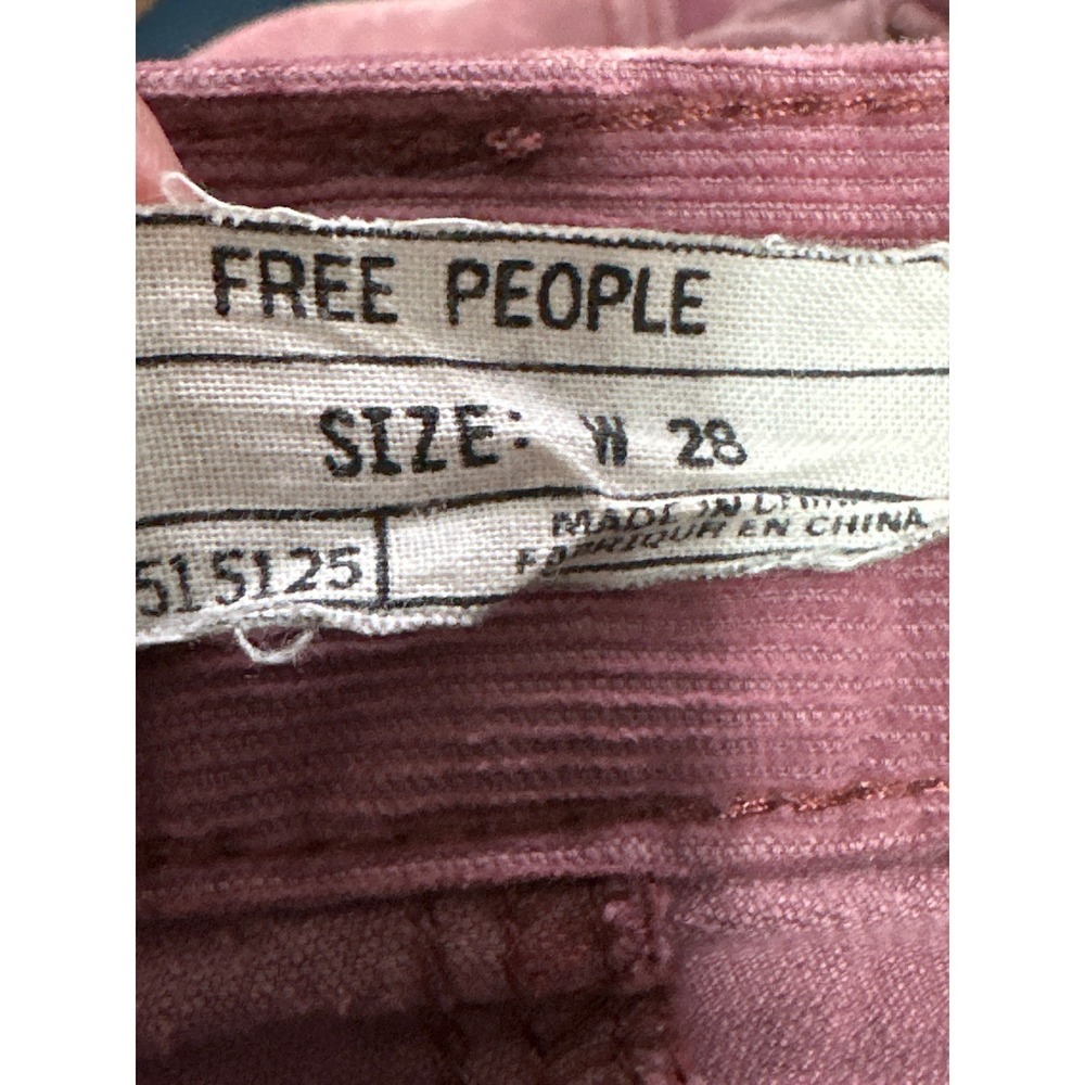 Free People Corduroy Pants Womens 28 Burgundy Wash Skinny Casual Jeans - Picture 6 of 6
